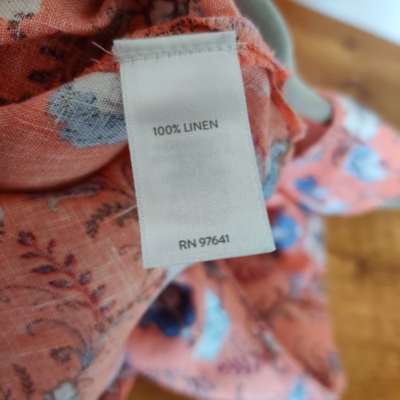 J. Jill Linen Multicolored Floral Sleeveless Shirt Top 100% Linen - Picture 7 of 9